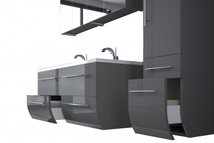 Badmöbelset 3tlg grau 120 cm Doppelwaschplatz ZÜRICH